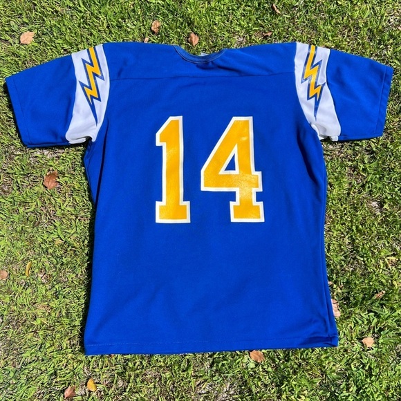VTG Rawlings Chargers NFL Jersey Dan Fouts #14 70s 80s USA Made Bolts Medium GUC - Picture 2 of 16